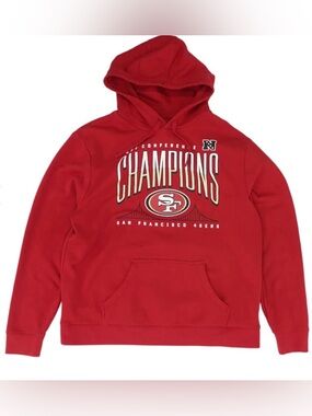 San Francisco 49ers NFL Red Champions Crewneck Hoodie